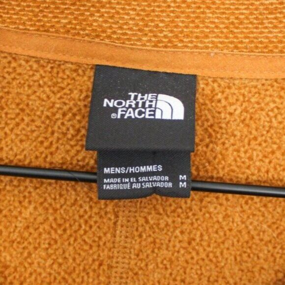 The North Face Men's Textured Quarter Zip Pullover Sweatshirt Orange Medium - Picture 7 of 8